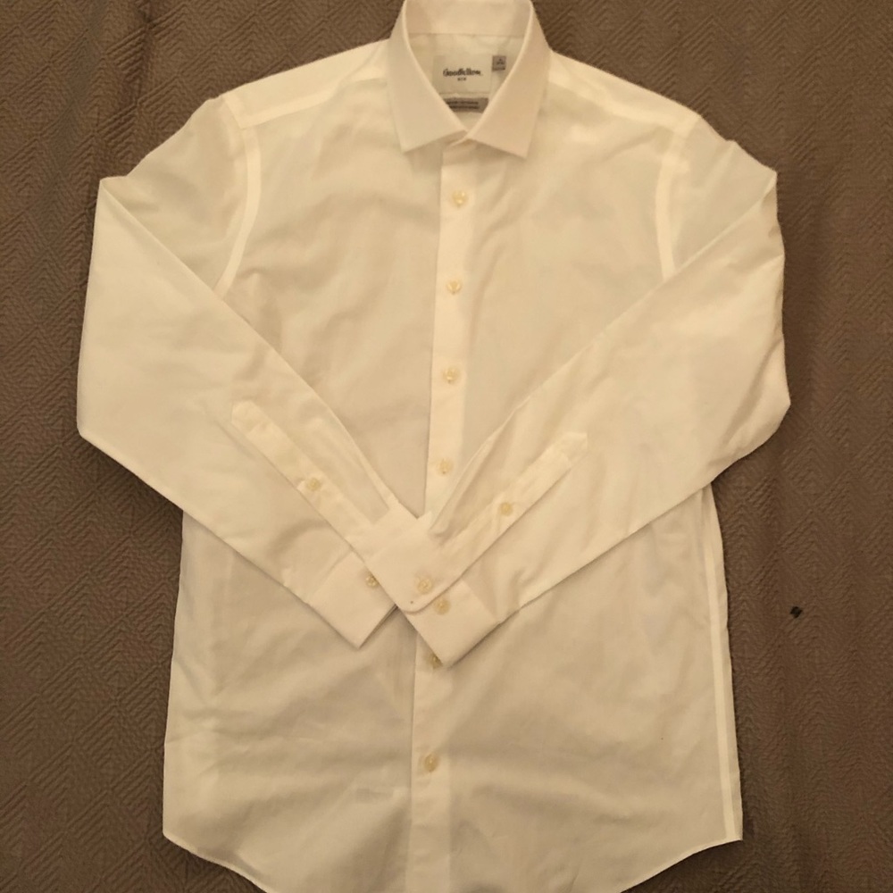 Men’s White Button Down Dress Shirt